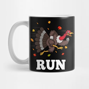 Happy Thanksgiving Day Funny Running Turkey Trot Turkey Run Costume Mug